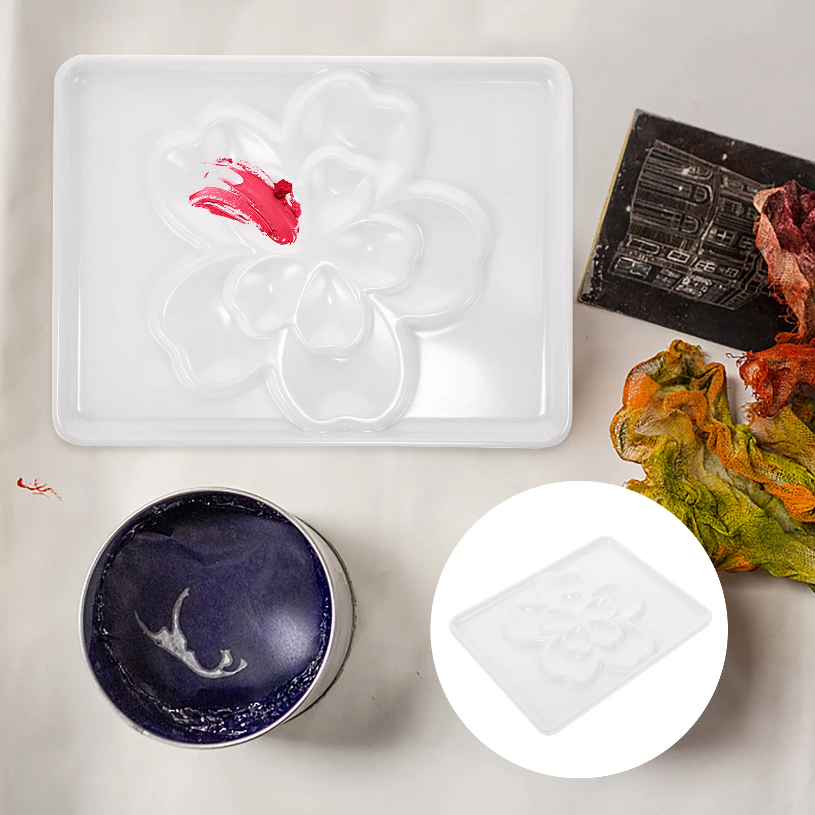 

Watercolor Paint Palette Acrylic Oil Painting Tray Durable Pigment Mixing Board Artist Flexible Color Mixing Watercolor Palettes