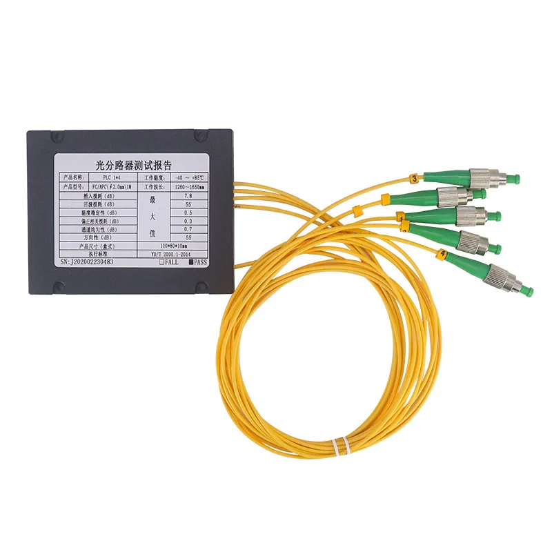 PLC 1 to 4 Splitter Box Type 1 To 4 Splitter 1X4 Pigtail Type Broadcasting Grade FC/APC