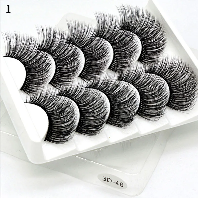 5/12/20Pairs Eyelashes Mink Lashes Fluffy Soft Wispy Natural Cross Eyelash Extension Reusable Lashes Mink False Eyelashes Makeup