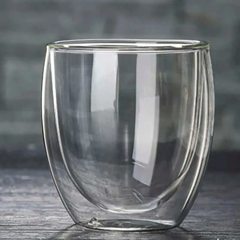 Leeseph-Tasse à café en verre, tasse à double paroi, transparente et résistante, pour le café, le lait, le jus, le thé, accessoire de cuisine