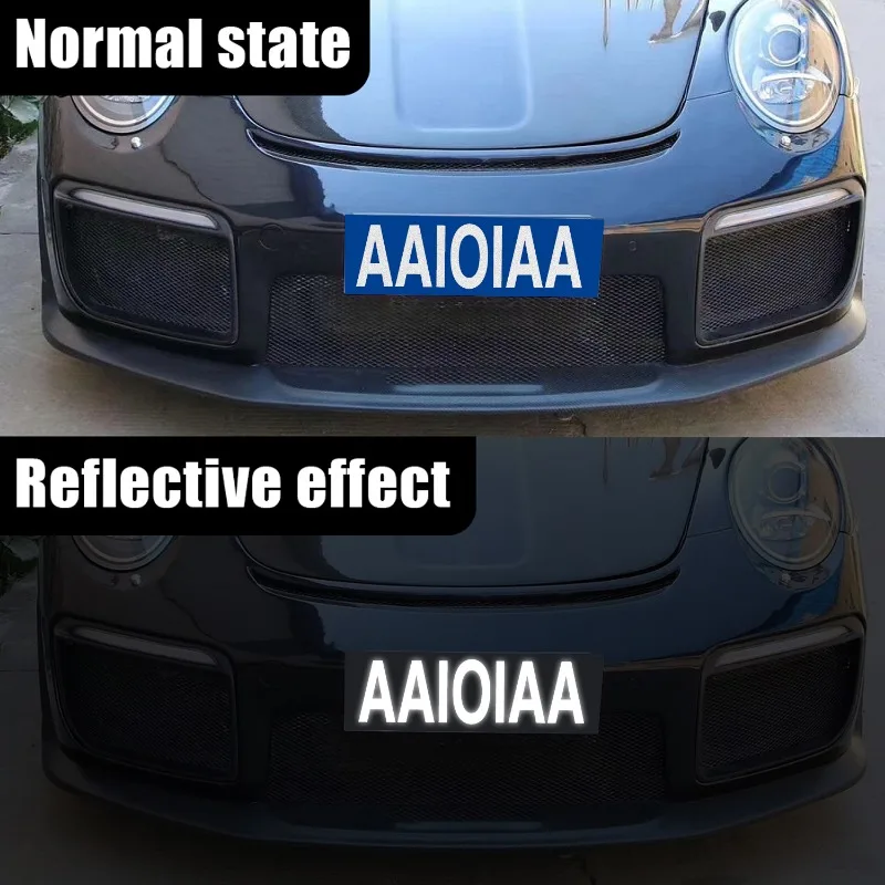 Car License Plate Reflective Letter Label Stickers Waterproof Sunscreen Invisible Stickers Vinyl Sticker Auto Reflective Sticker