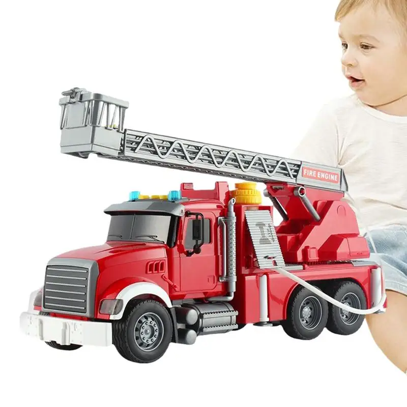 

Fire Truck Toy 1:12 Rescue Fire Truck With Lights And Sirens Realistic Preschool Toys Durable Fire Engine For Party Gift