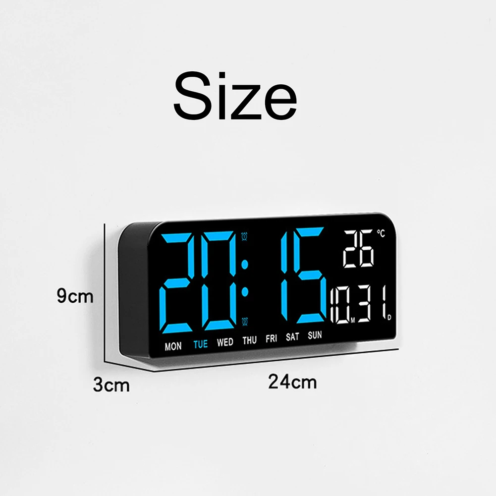 Electronic Digital Clock With 5 Modes Voice Control Adjustable Brightness Table Clock For Office Living Room Bedroom Decor