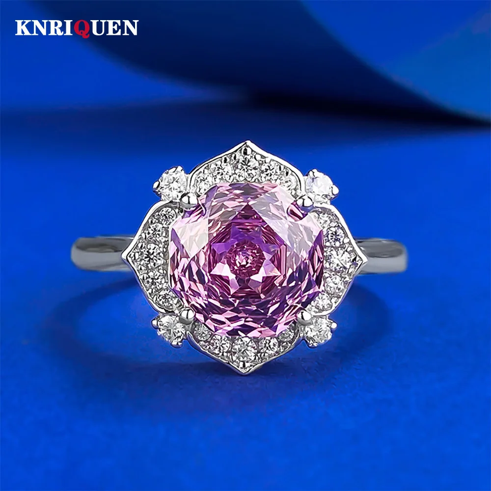 

Luxury 100% 925 Sterling Silver 8*8mm Rose Cut Amethyst Ring for Women Gemstone Wedding Party Fine Jewelry Band Anniversary Gift