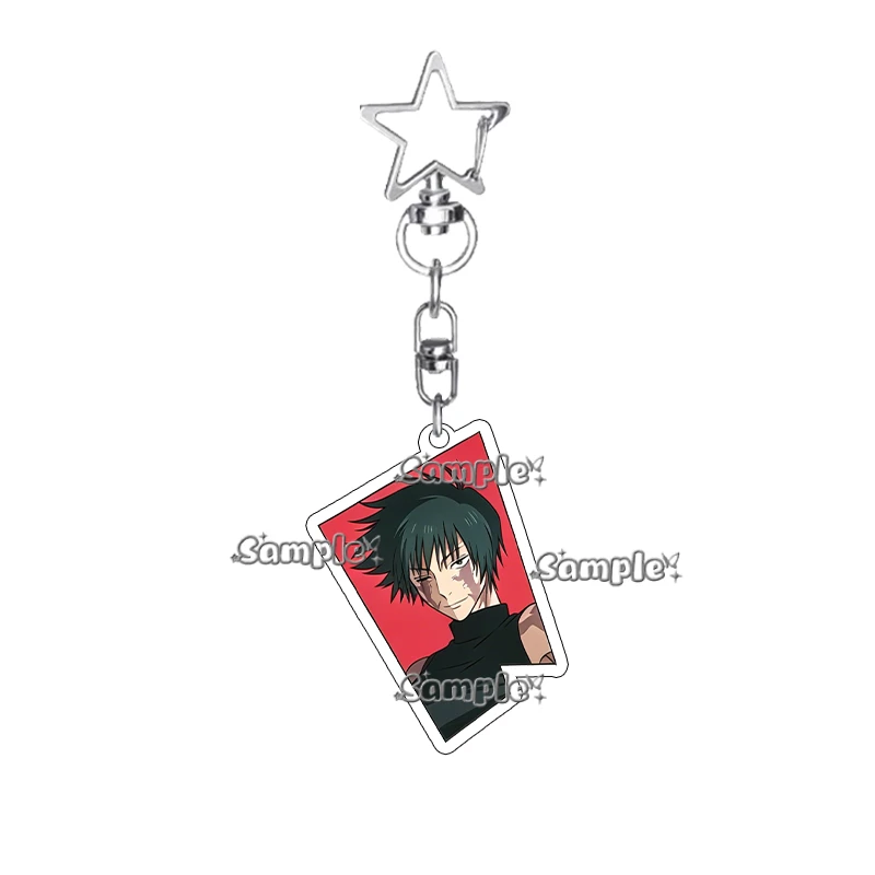 Modischer Anime Jujutsu Kaisen Schlüsselanhänger mit Unregelmäßigem Rotem Hintergrund, Nobara Kugisaki Kento Nanami Cartoon Taschenanhänger Geschenke – Detail 4