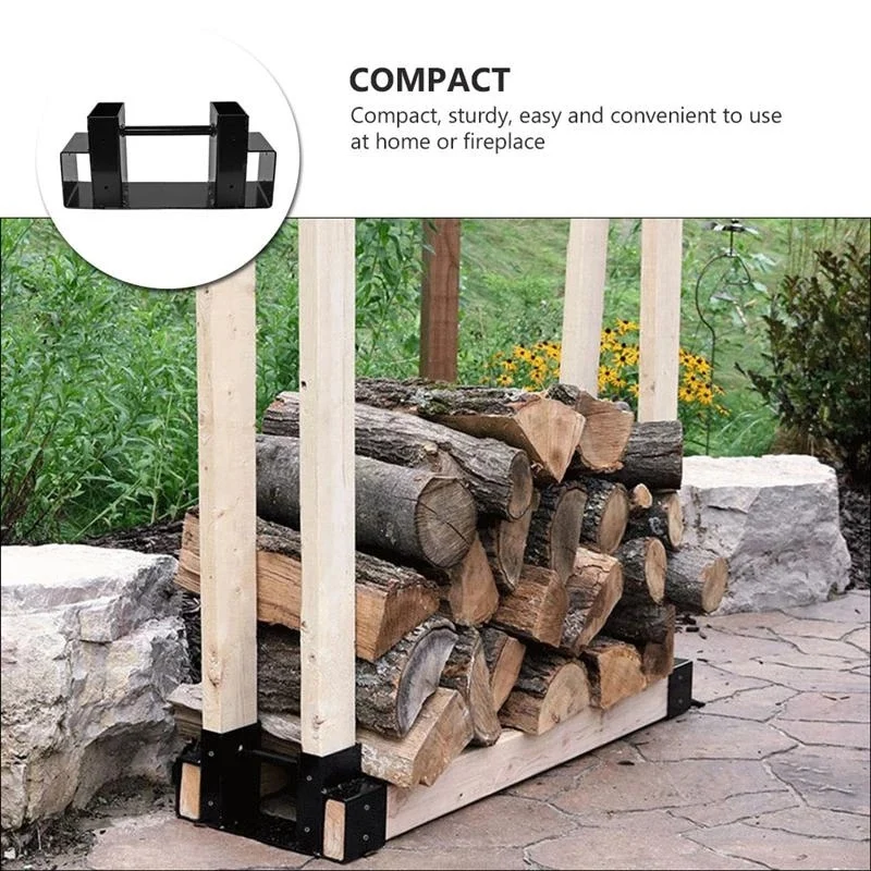 1Pcs Durable Helpful Iron Practical Firewood Log Holder Firewood Storage Rack Fireplace Firewood Shelf Storage Stand