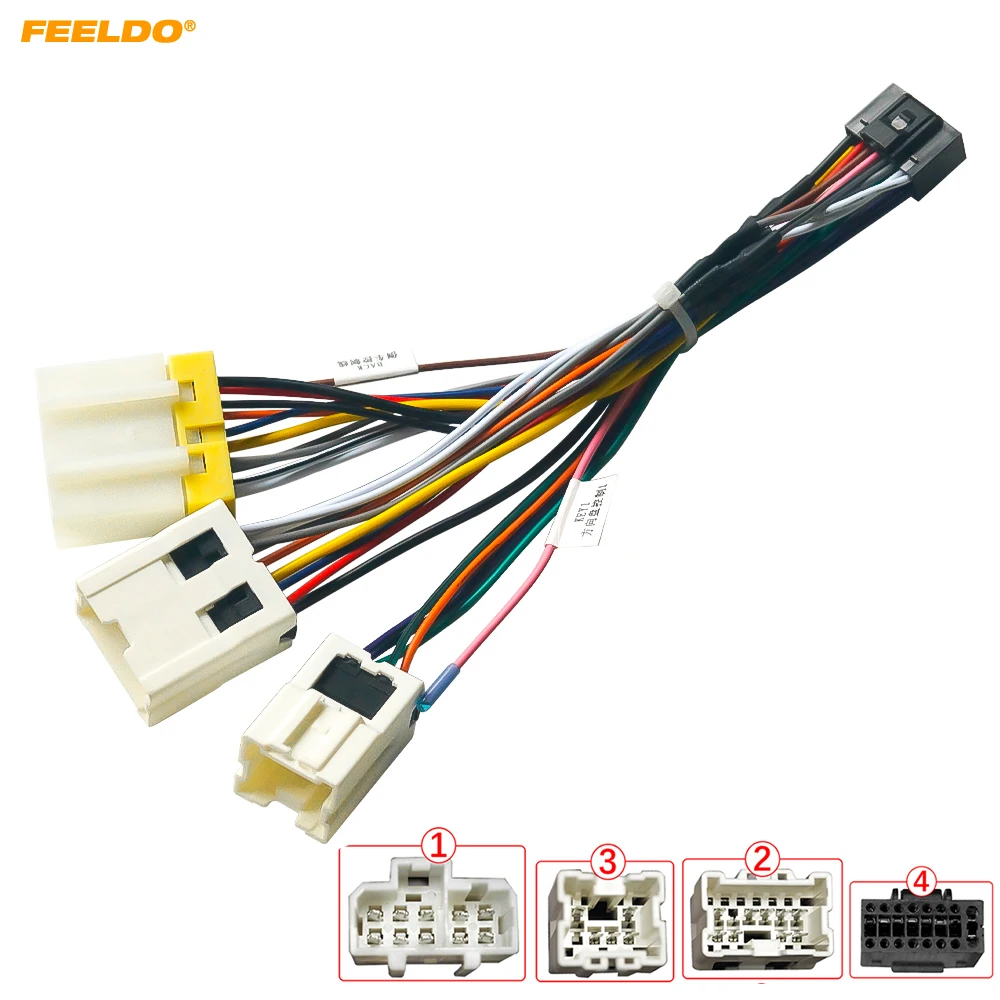 

FEELDO Car 16pin Power Cord Wiring Harness Adapter For Nissan Paladin 2004-2013 Installation Head Unit #HQ1977