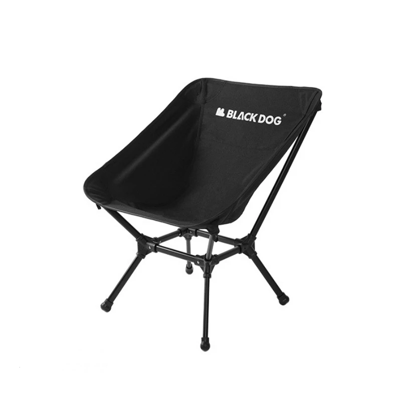 

Naturehike-BLACKDOG Outdoor Camping Folding Moon Chair Adjustable Height 900D Oxford Cloth Durable Travel Fishing Black Chairs