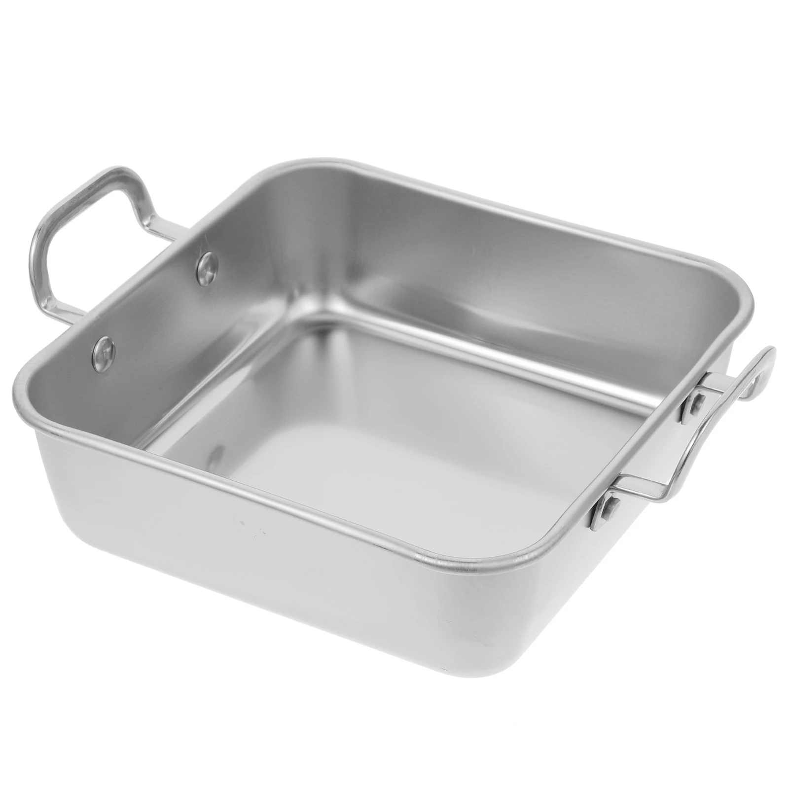 

Stainless Steel Square Pan 15cm Silver Nonstick Baking Tray H led Durability Moffs Tiramisu Snack
