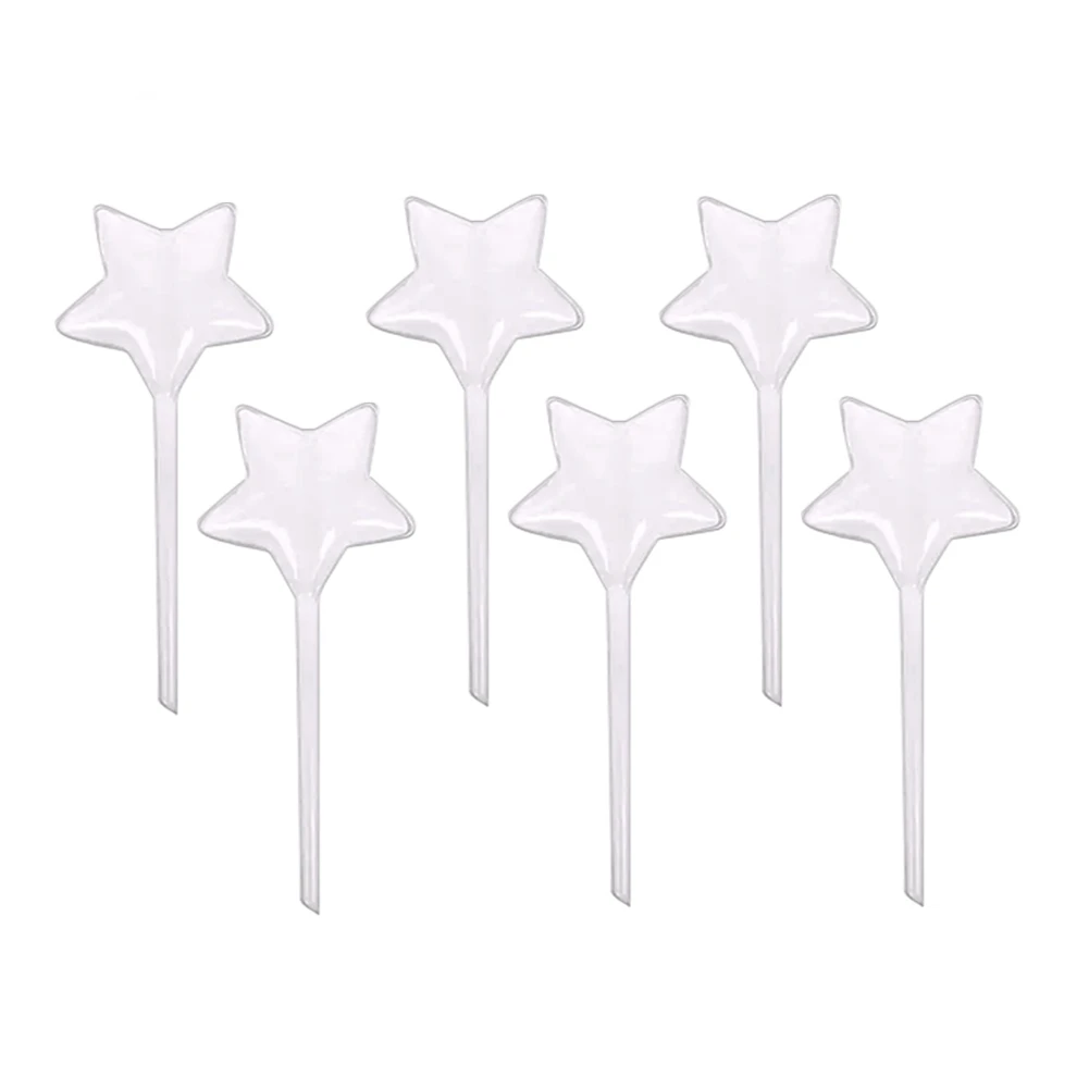 Plant Watering Globes, 6 Pcs Star Shape Self Watering Planter Insert, Transparent PVC Plastic Self Watering Bulbs