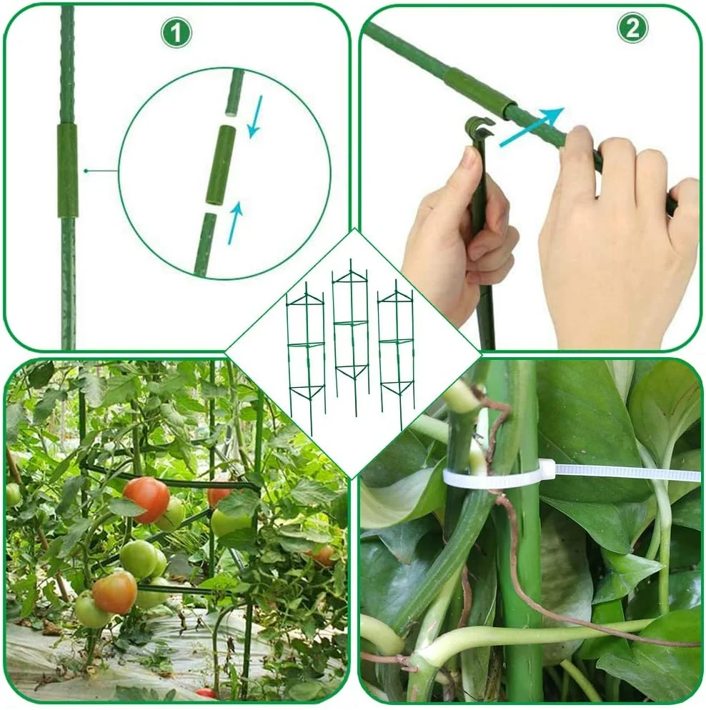Klatka pomidorowa, do 51 cali palików roślinnych siatki warzywne zmontowane do kwiatów rośliny pnące warzyw ogrodowych