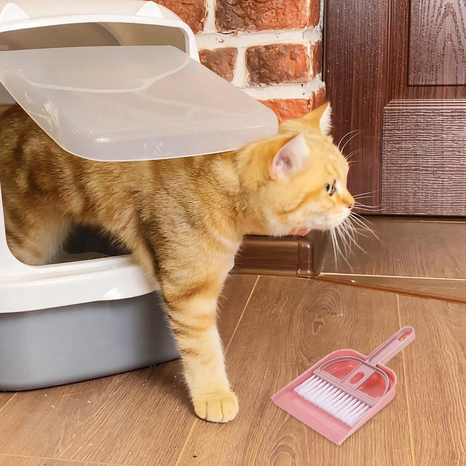 

3Sets Mini Broom and Dustpan Set Small Hollow Mesh Design for Desktop Floor Cat Litter Effective Cleaning Tools