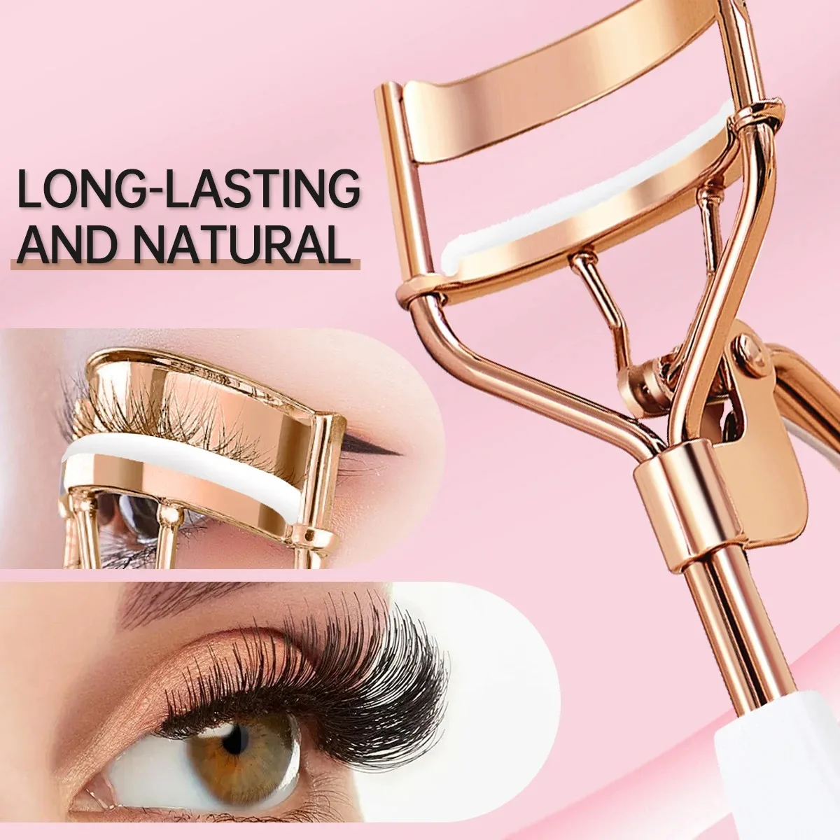 A curly long-lasting eyelash clip with 15 silicone replacement pads, made with eye makeup, the perfect gift for women