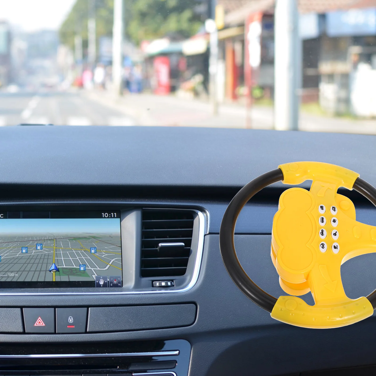 

Children Driving Simulator Steering Wheel Sound Effects Pretend Play Suction Cup Table Stable Interactive Learning Baby Steering