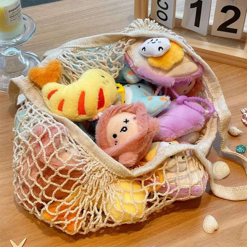 Cartoon Ocean Animal Doll Plush Keychain Fun Shrimp Devil Fish Shell Pendant Backpack Decoration Car Pendant Accessories Gifts