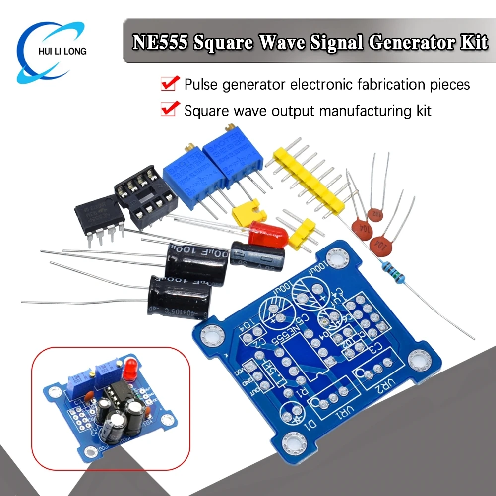 NE555 مولد نبضات نبض كاتب دورة العمل والتردد وحدة قابلة للتعديل لتقوم بها بنفسك عدة مذبذب مربع موجة إشارة مولد