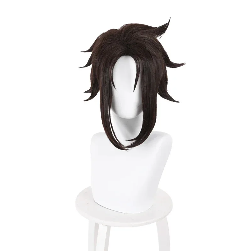 

2025 aaa Anime SHAMAN KING Yoh Asakura Cosplay Wig Short Black Brown Synthetic Hair Heat Resistant Halloween Party Role Play 35c