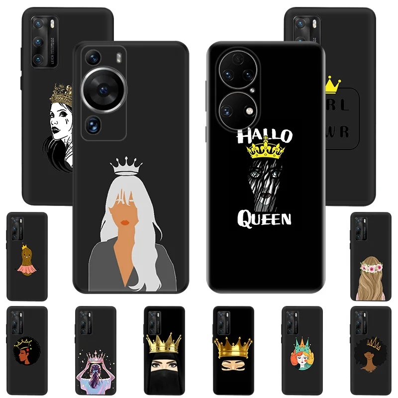 Soft Silicone Phone Case For Huawei P30 Pro P20 P40 P Smart Z Moto G31 G30 G200 One Fusion Power Girl with Crown Protect Cover