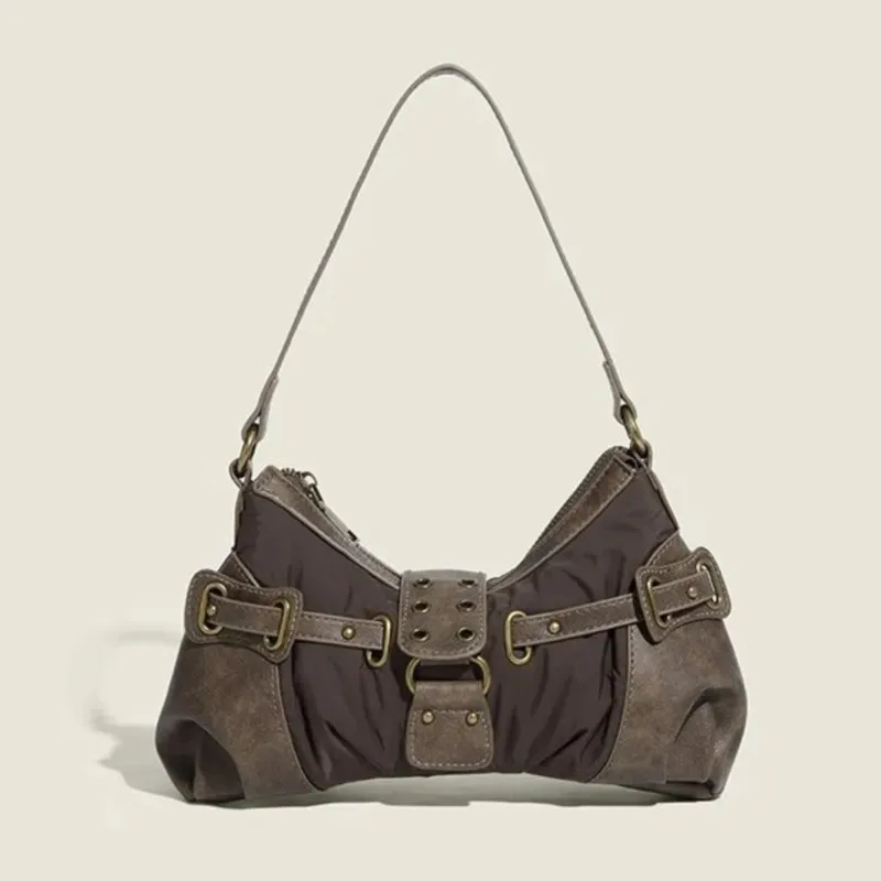 

Vintage brown handbag women's, high street hottie casual shoulder bag, vintage multifunctional underarm bag