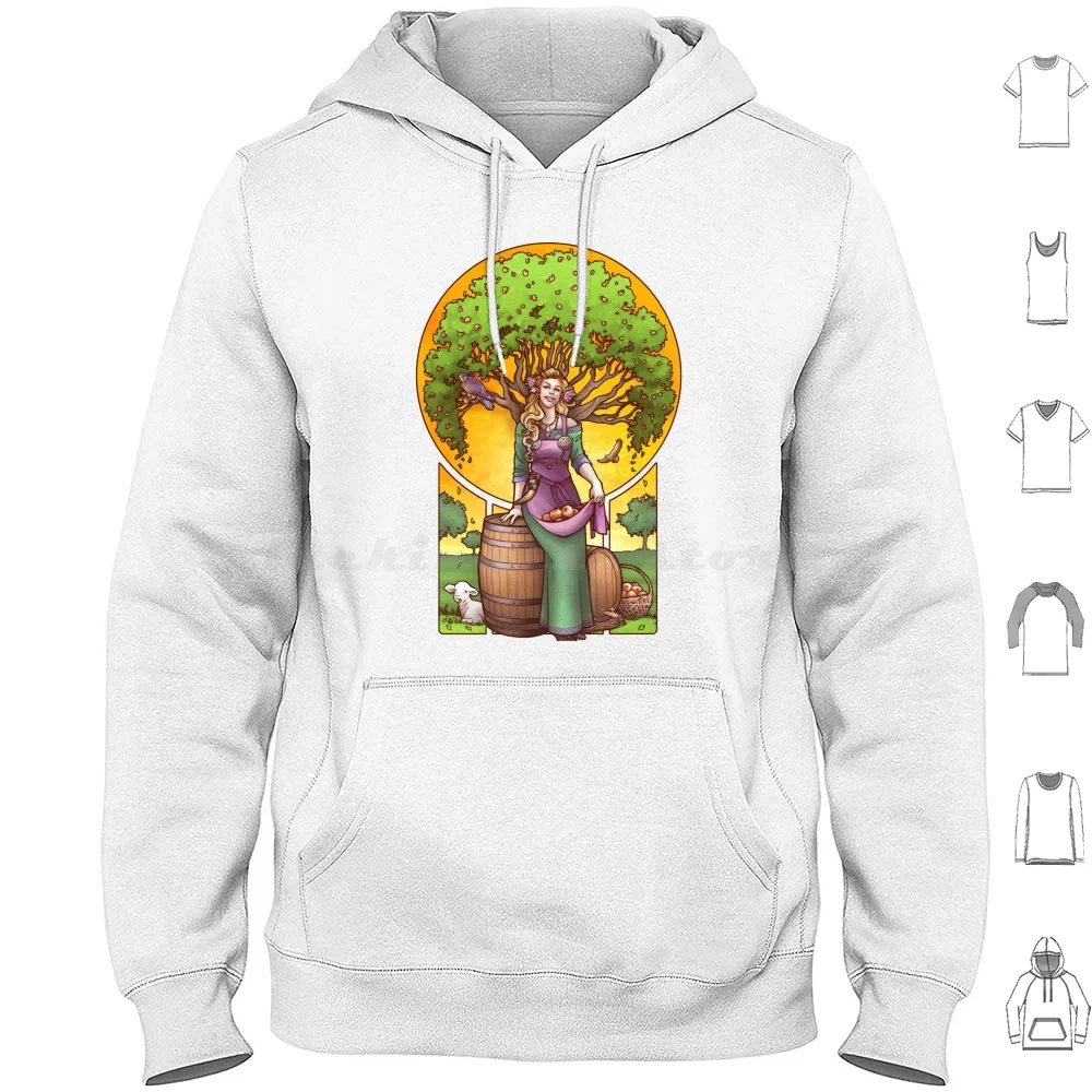 Idunn , Norse Goddess Of And Youth Hoodies Long Sleeve Idunn Idunna Goddess Norse Viking Youth Fertility Falcon Woman