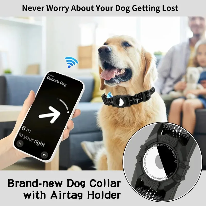 Original Airtag Case Leather Dog Cat Traction Collar for Apple Airtags Location Tracker Pet Anti-lost Device Dog Accessories