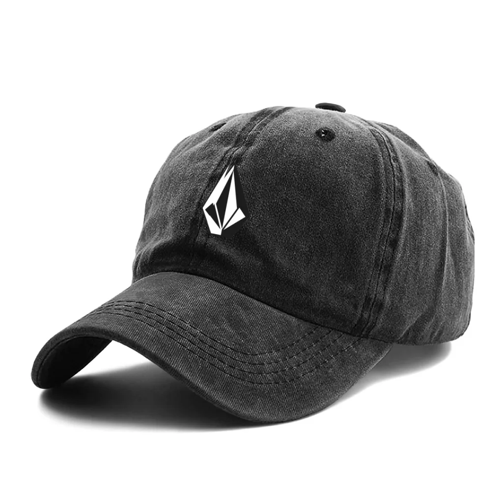 V-Volcoms Unisex Washed Cotton Cap Mountain Baseball Cap Adjustable Casual Outdoor Streetwear Sports Hat