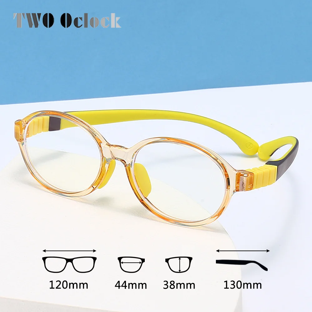 Flexible Oval Kids Glasses Frames Transparent Candy Color Boy Girl Eyeglasses Block Blue Light Medical 0 Diopter Optical Frames