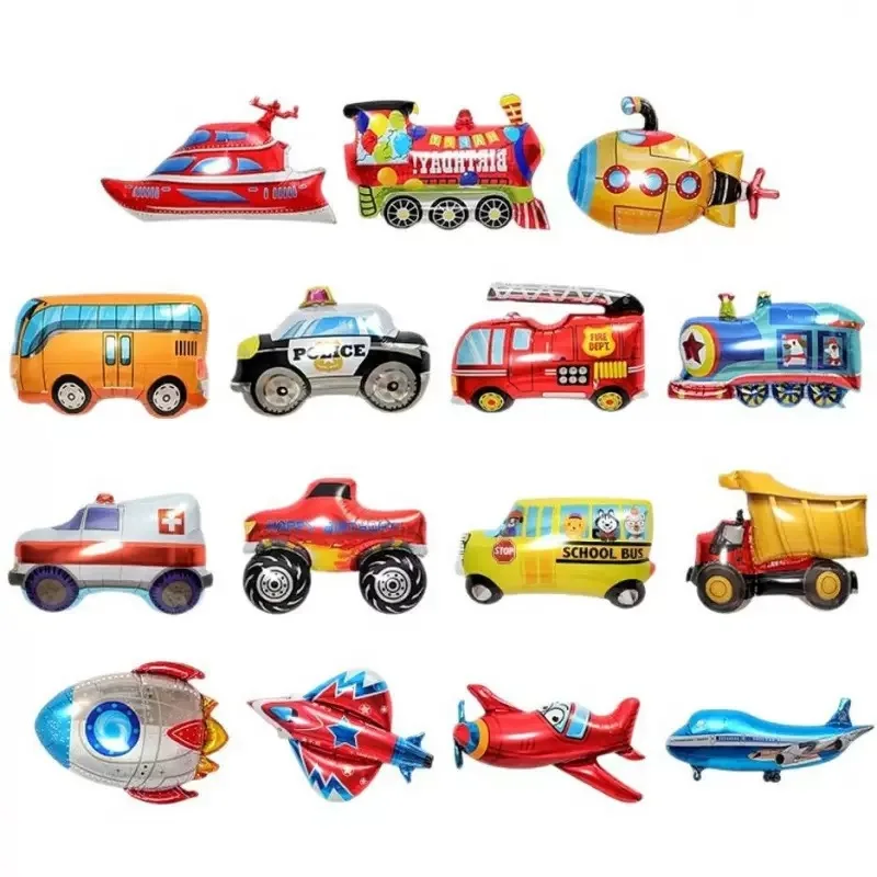 3D Cartoon Car Foil Balloon Buggy Racing Digging Car Train Gift Baby Shower Birthday Party Decorations Kids Toys Helium Balloons view 5