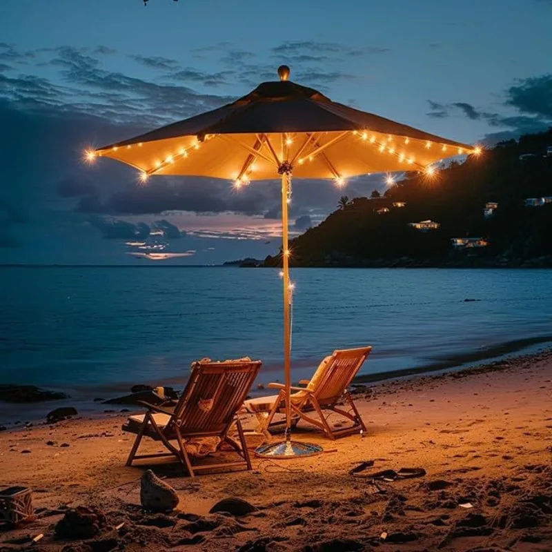 في الهواء الطلق Led أضواء قطاع الطاقة الشمسية أربعة ألوان مظلة ضوء حديقة الحديقة مقاوم للماء إضاءة ديكوريّة مصابيح عناصر التخييم مصباح