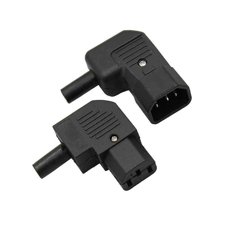 AC Power Socket 90 Degree Side Elbow 10A Pin Type Plug Socket Male Female Butt Joint Without Welding Three Hole Butt Joint