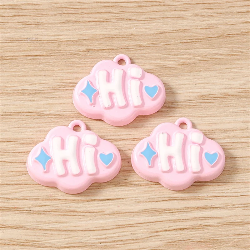 Tusember 10 Stück 18 x 22 mm Cartoon-bunte niedliche Hi-Charms für Frauen und Mädchen, niedliche Ohrringe, Schmuck, Halskette, Armband, DIY-Handwerk – Detail 6