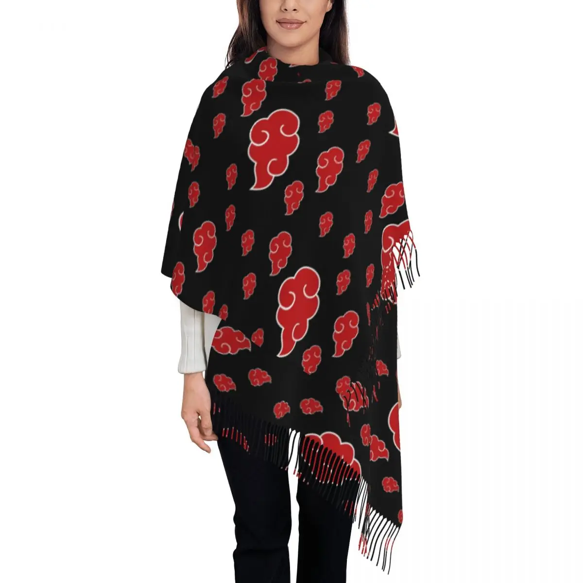 

Womens Scarf with Tassel Neji Cloud Long Winter Fall Shawl Wrap Japan Anime Daily Wear Pashmina Scarves