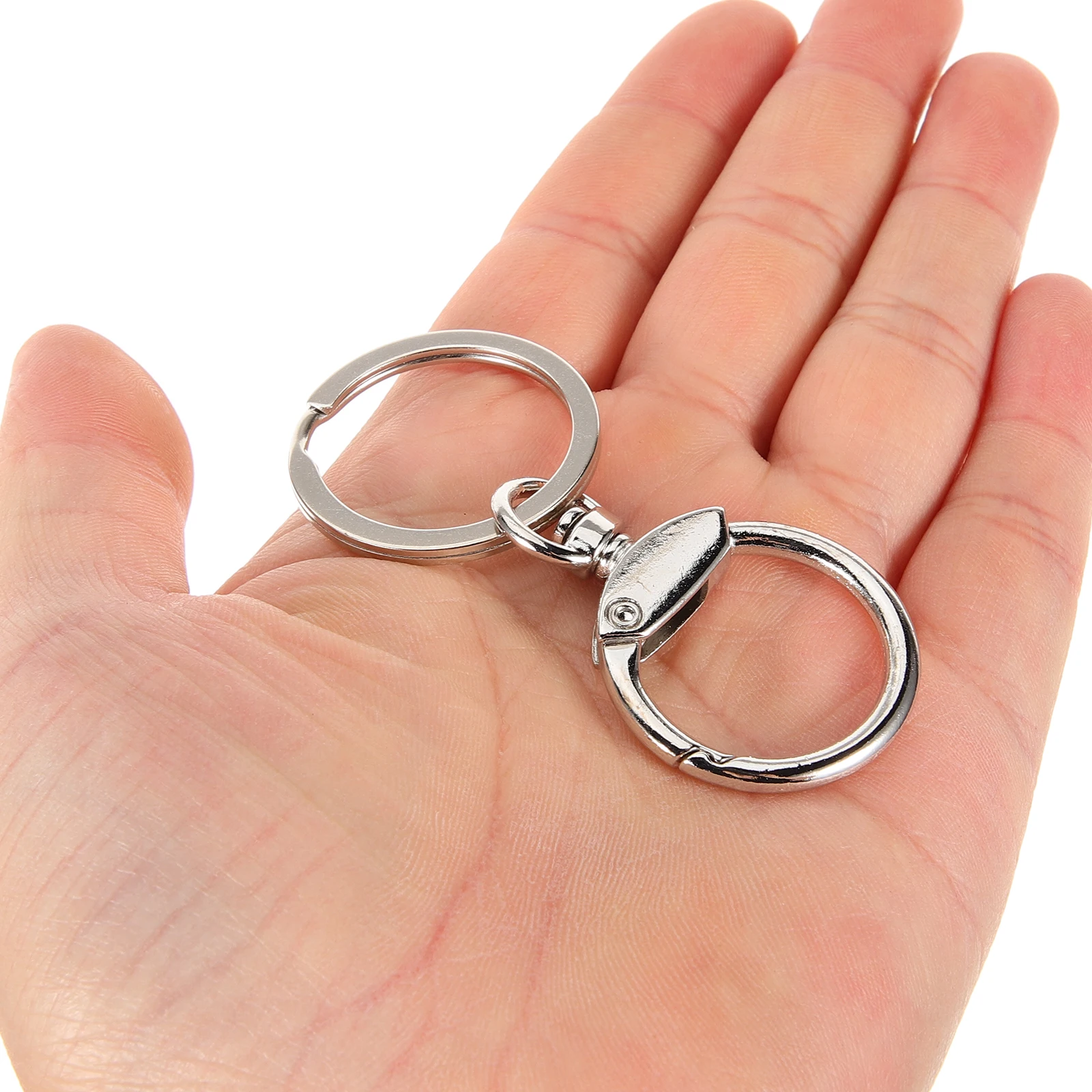

10pcs Metal Keychain Clasps Diy Key Chain Buckles Zinc Alloy Spring Hooks Keyrings For Car Keys Accessories Decorations Storage