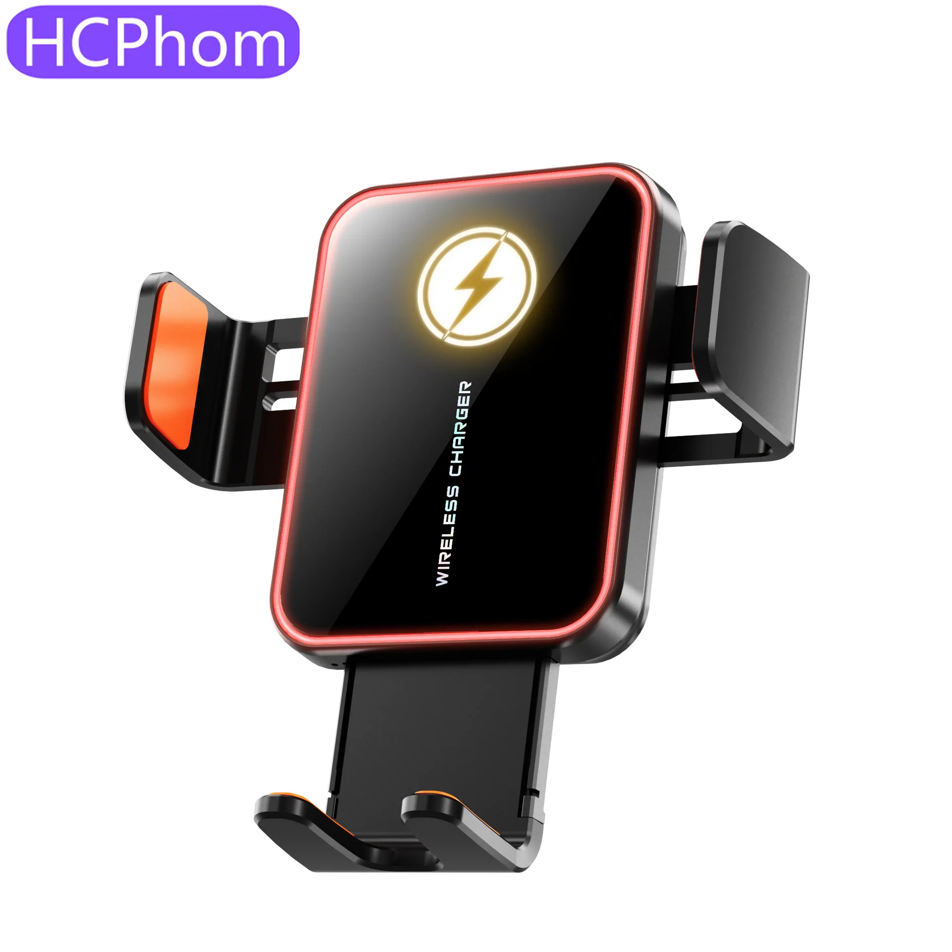 

HCPhom 15 Вт быстрая беспроводная зарядка вращающийся на 360 градусов автомобильный держатель электрическое автомобильное крепление атмосферный свет для Iphone Samsung Xiaomi
