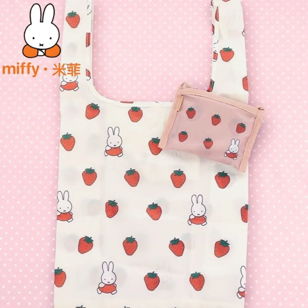

Новая складная сумка для покупок Miffy большой вместимости, экологичная многоразовая сумка-тоут, портативная женская сумка, легкая сумка для хранения продуктов