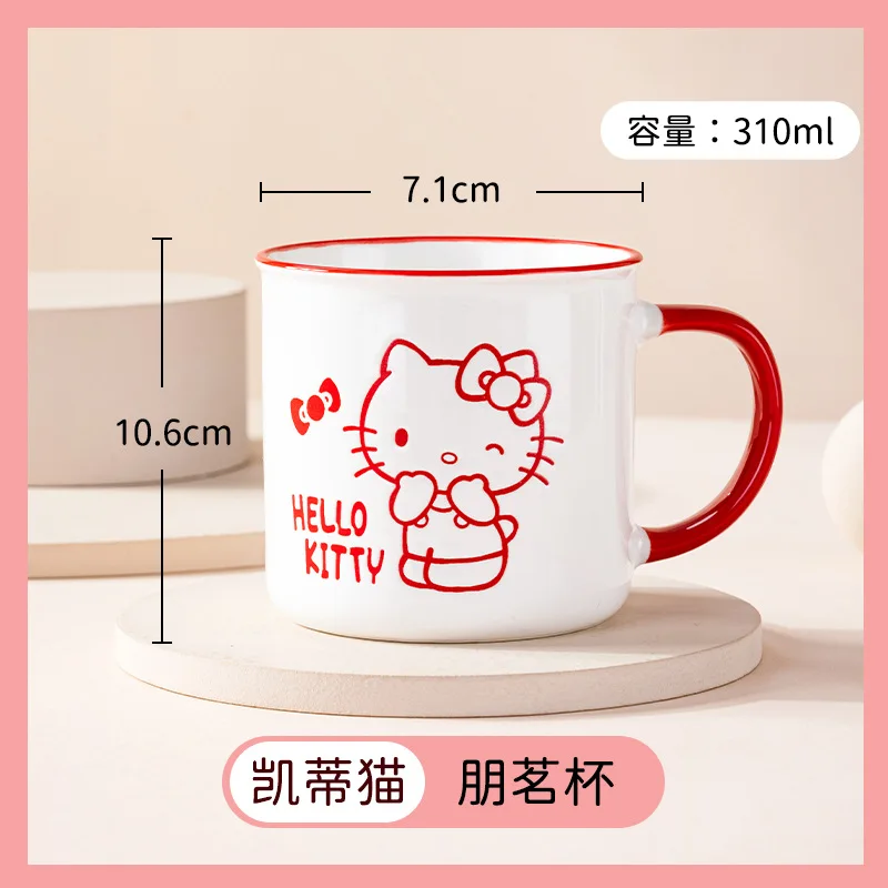 Sanurgente-Tasse en céramique Hello Kitty, Kuromi My Melody, Pochacco Cinnamoroll, Tasse mignonne pour la maison, le bureau, le thé, le petit déjeuner, Cadeaux pour filles, 310ml