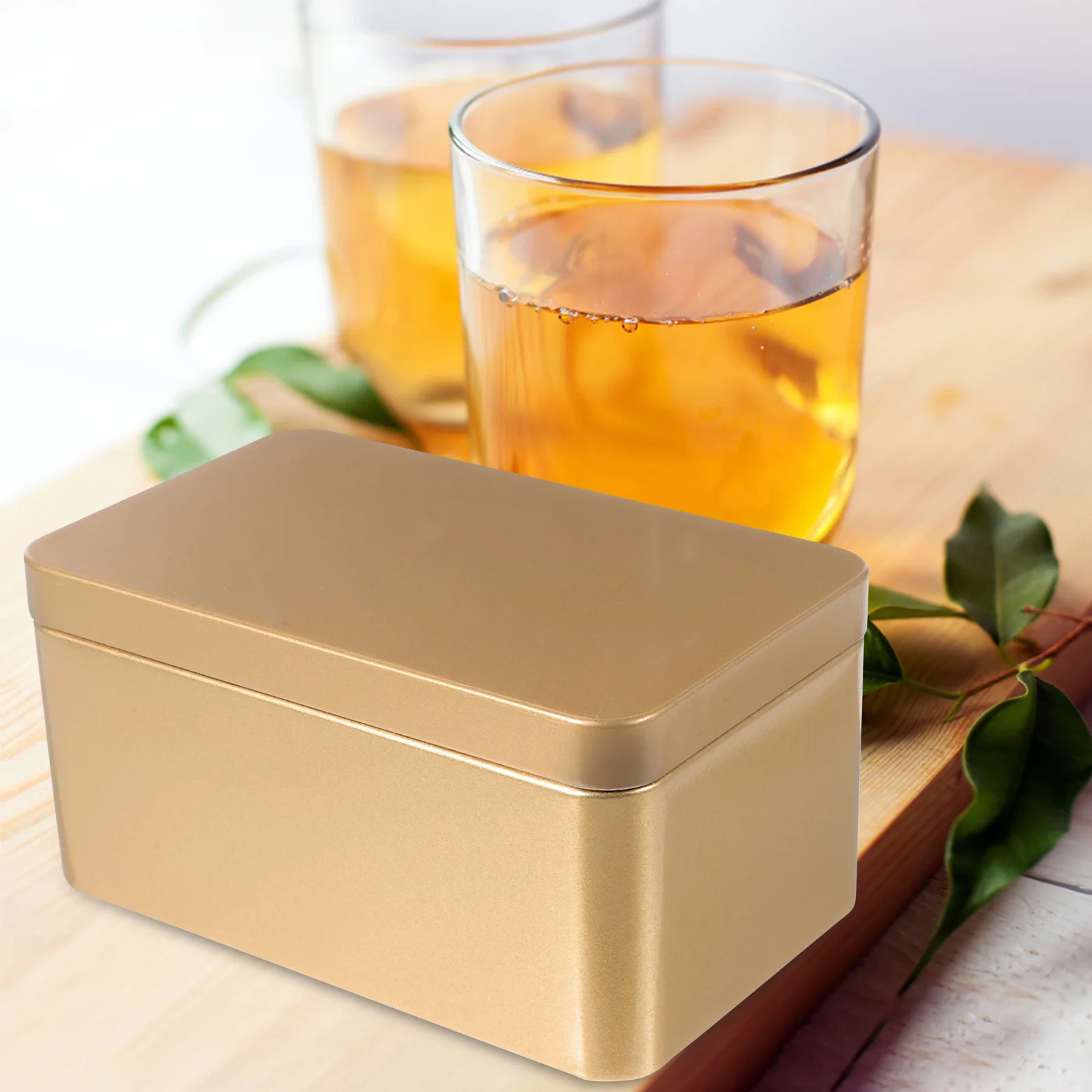 

Tea Storage Iron Box Home Organizer Leaf Container Candies Vintage Candy Man Cookies Bulk