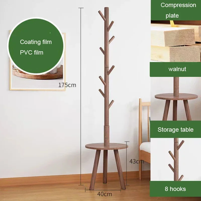 바닥 단단한 나무 코트 랙, 가정용 옷 걸이, 침실 거실용 다기능 옷 선반