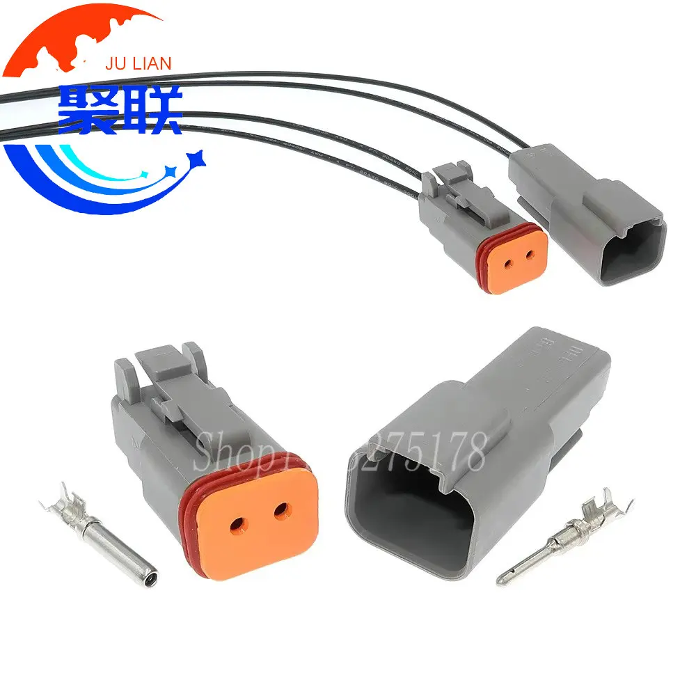 1 Set 2Pin DT04-2P DT06-2S AT06-2S AT04-2P Car LED Light Wire Cable Waterproof Socket Electrical Connectors