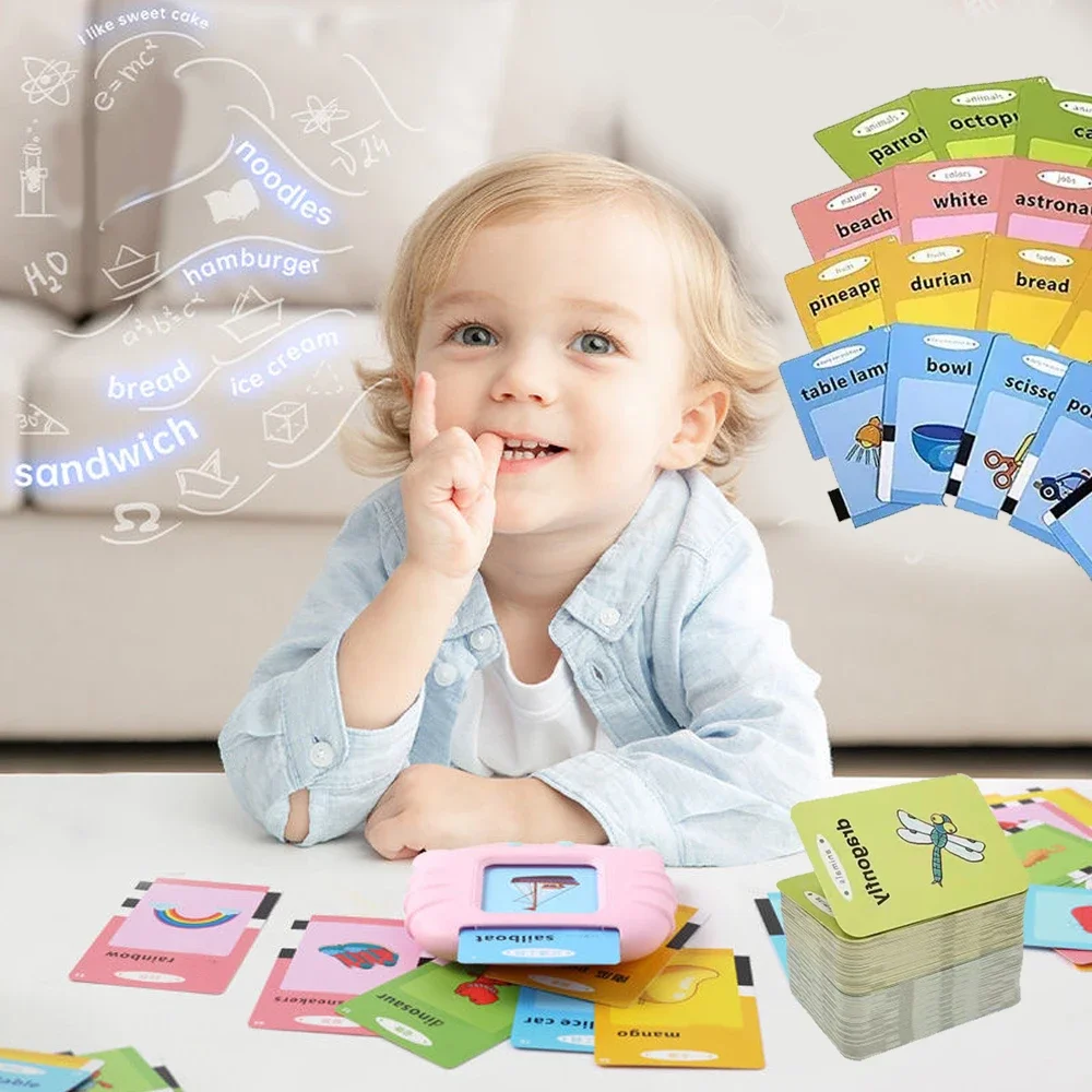 Schede flash per bambini Giocattoli per l\'apprendimento dell\'educazione precoce Flashcard parlanti Regalo per macchina per libri audio elettronici