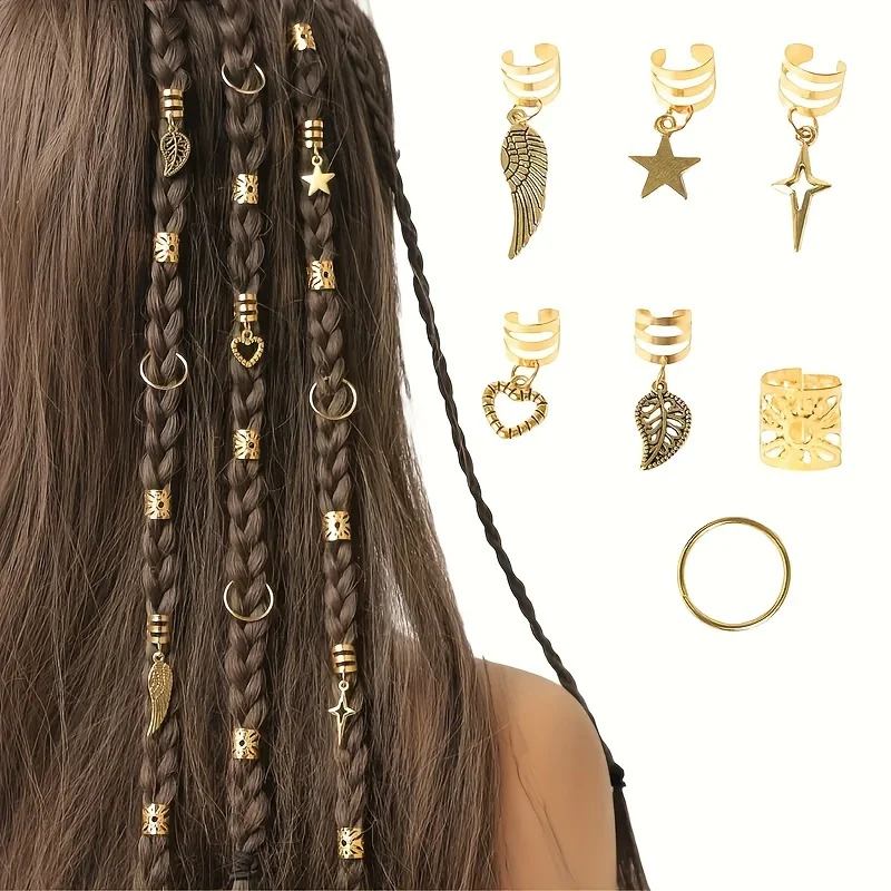 

45pcs hair accessory set, suitable for braiding use and suitable for lovers of Bohemian style