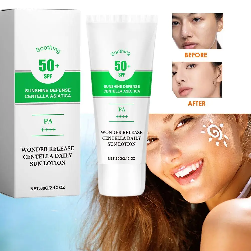 美白日焼け止め SPF50+ Pa++++ アンチサン ソーラーブロッカー リペア サンブロック フェイシャル スージング 防水 保湿 敏感肌用 F6C1