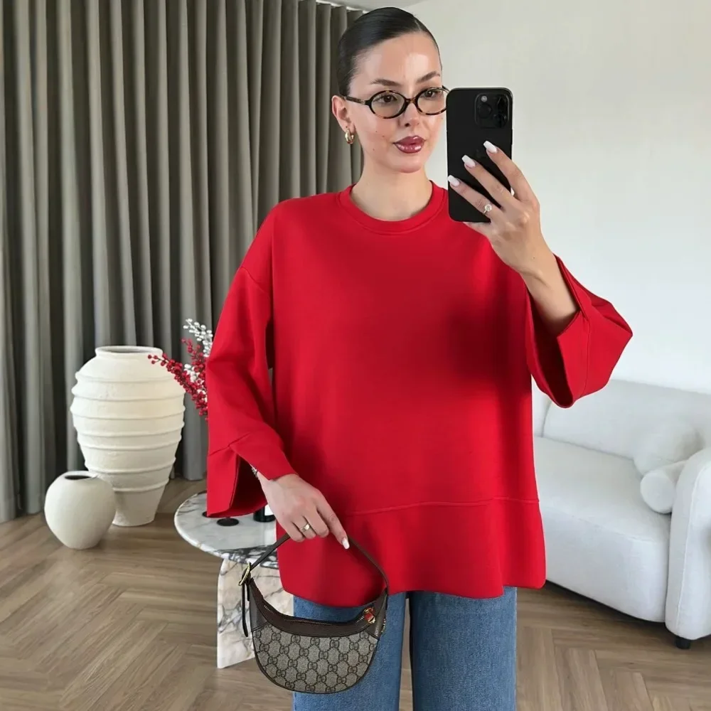 Women Korean Lazy Style Crew Neck Solid Color Oversized T Shirt Cool Streetwear Short Sleeve Casual Versatile Breathable Ladies