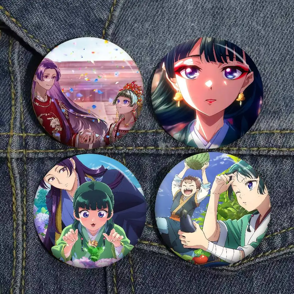 Anime The Apothecary Diaries Round Button Pins Slogan Creative Brooches Backpack Clothes Decoration Fashion Cartoon Jewelry Gift