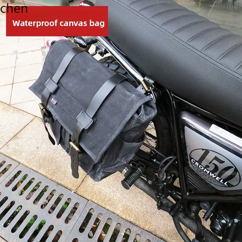 

ZMLG3 retro canvas side bag waterproof durable can be worn as a shoulder or crossbody bag