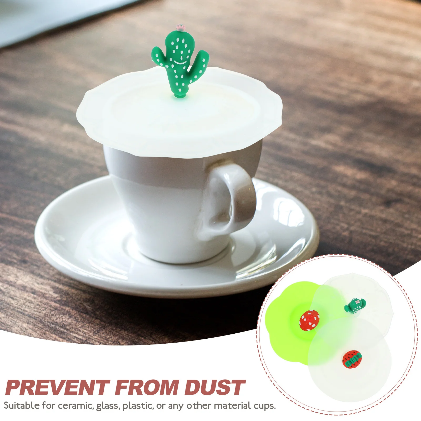 

3Pcs Cartoon Silicone Mug Covers Food Grade Silicone Cup Lids Leakproof Sealed Drink Covers Keep Tea Coffee Warm