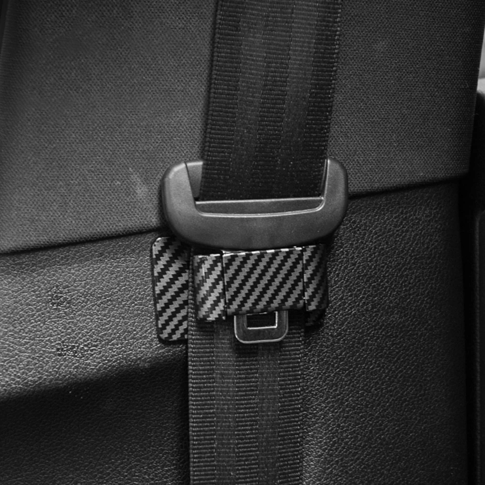 Car Seat Belt Holder Fastener Carbon Fiber Seat Belt Holder Stabilizer Non-slip Spacing Limit Device Fixed Buckle Accessories