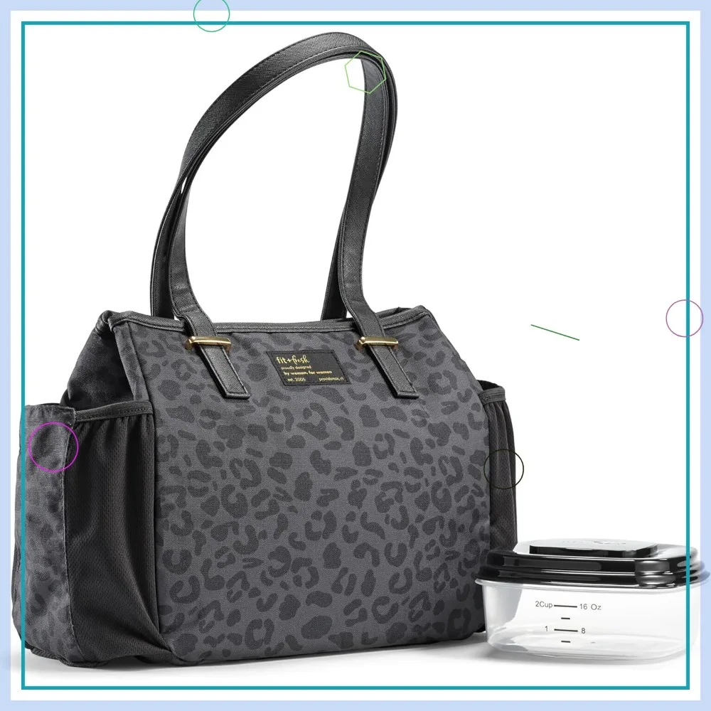 

Insulated Lunch Bag for Women, Stain-Resistant Large Tote with Container, Lightweight and Stylish for Work or Travel