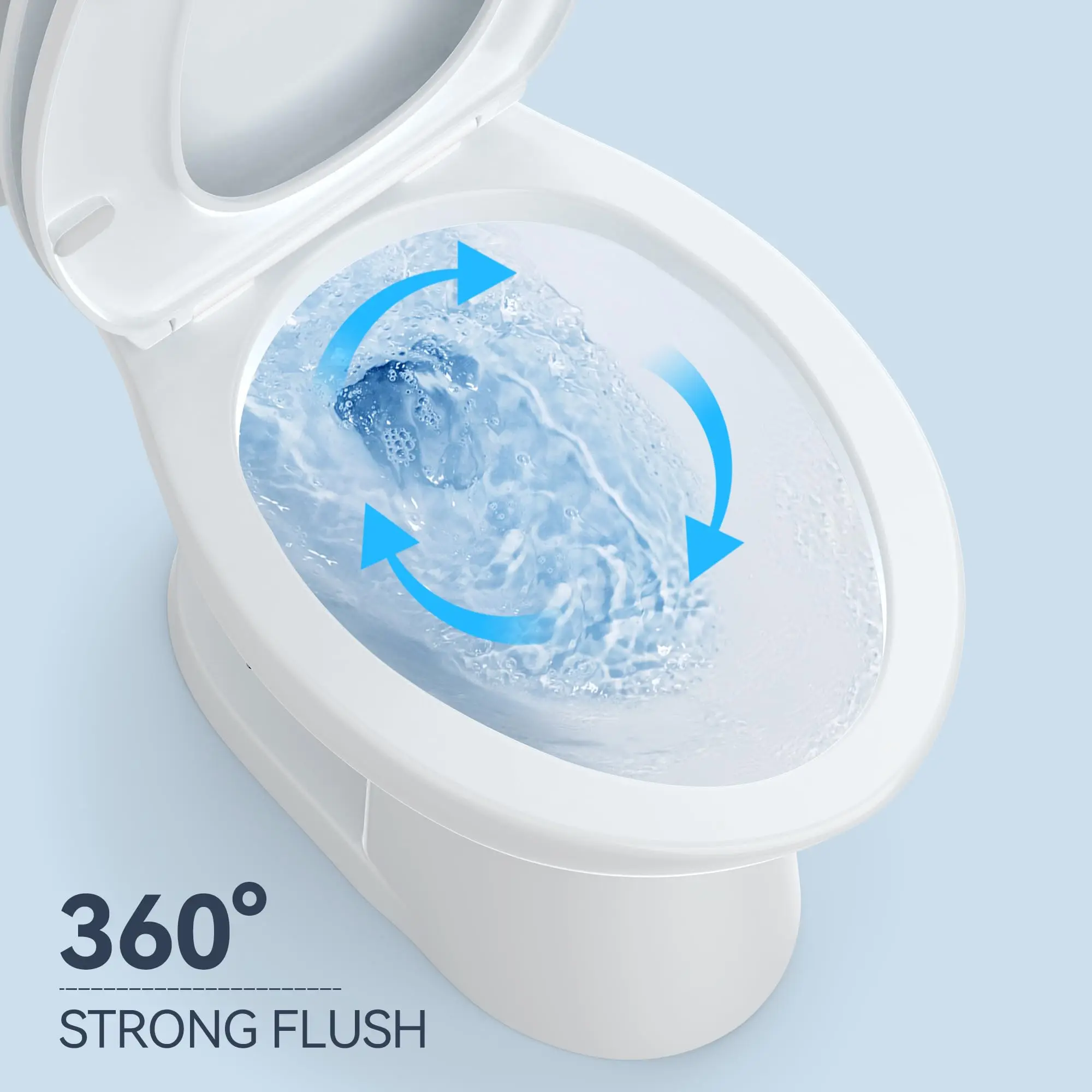 Two Piece Elongated Toilets, Powerful Single Flush 1.28 GPF Toilets, 16