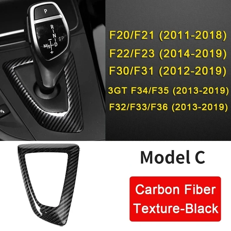 LHD Carbon Fiber Shift Knob Panel Cover Decoration Suitable For BMW F10 F20 F22 F30 F32 F34 F36